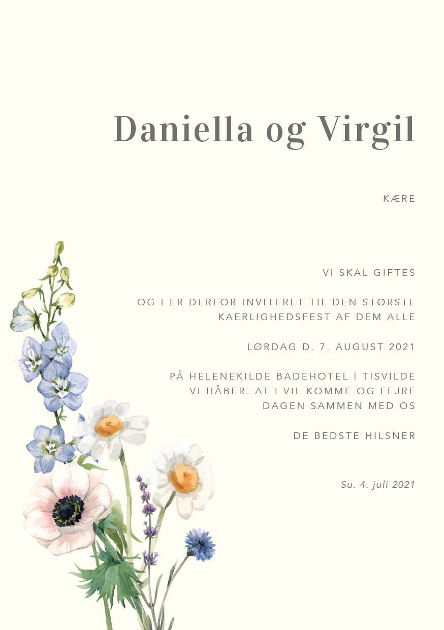 Invitationer - Daniella & Virgil